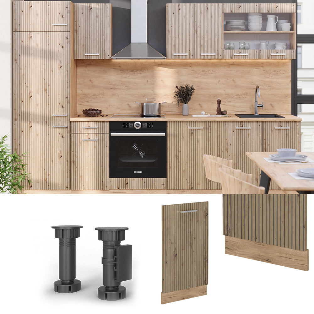 Vicco Coperchio per lavastoviglie Rovere artigianale 45 cm senza piano di lavoro