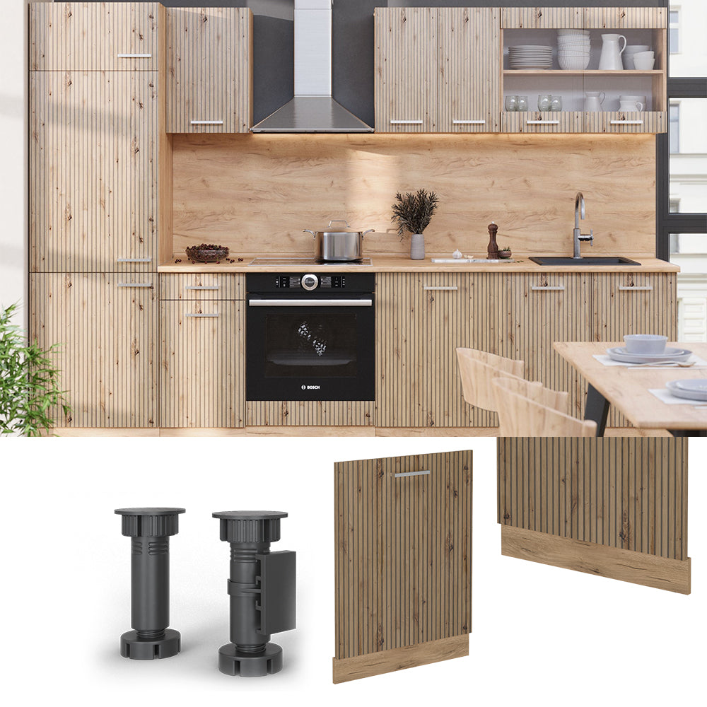 Vicco Coperchio per lavastoviglie Rovere artigianale 60 cm , PL Marmo