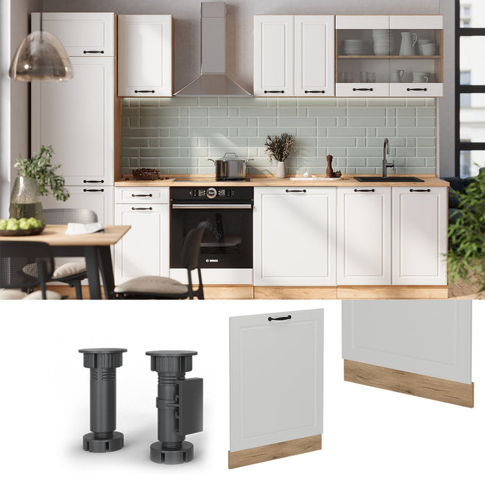 Vicco Pannello frontale della lavastoviglie Bianco casa di campagna 60 cm , PL Antracite