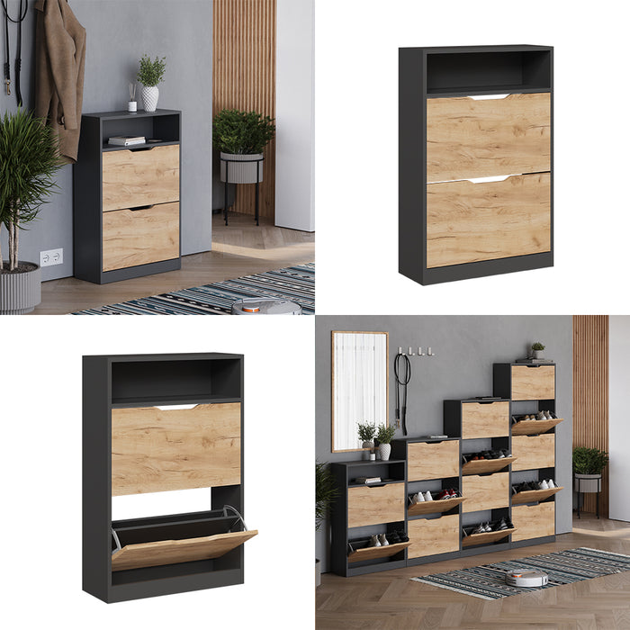 Vicco  Antracite/quercia dorata 22 x 89.5 cm con 2 scomparti