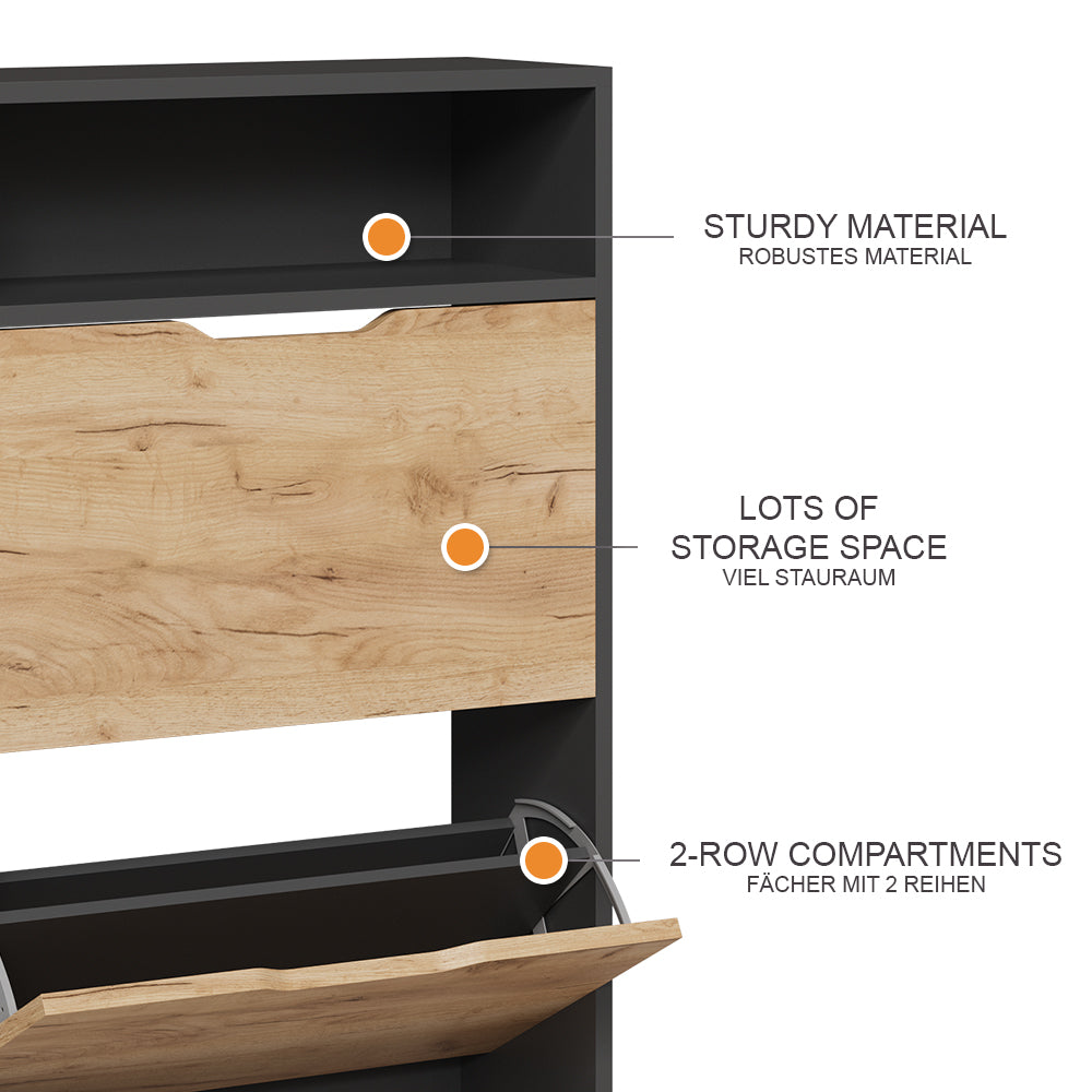 Vicco  Antracite/quercia dorata 22 x 89.5 cm con 2 scomparti