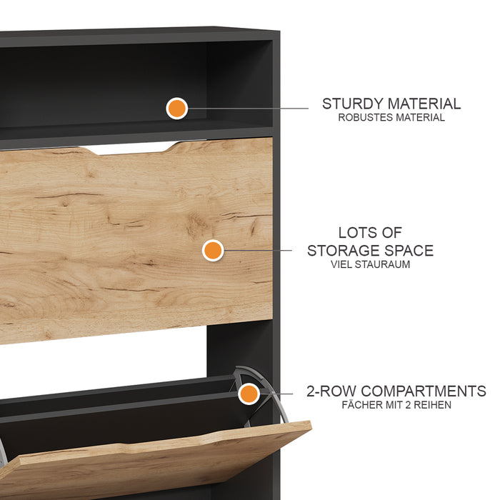 Vicco  Antracite/quercia dorata 22 x 89.5 cm con 2 scomparti