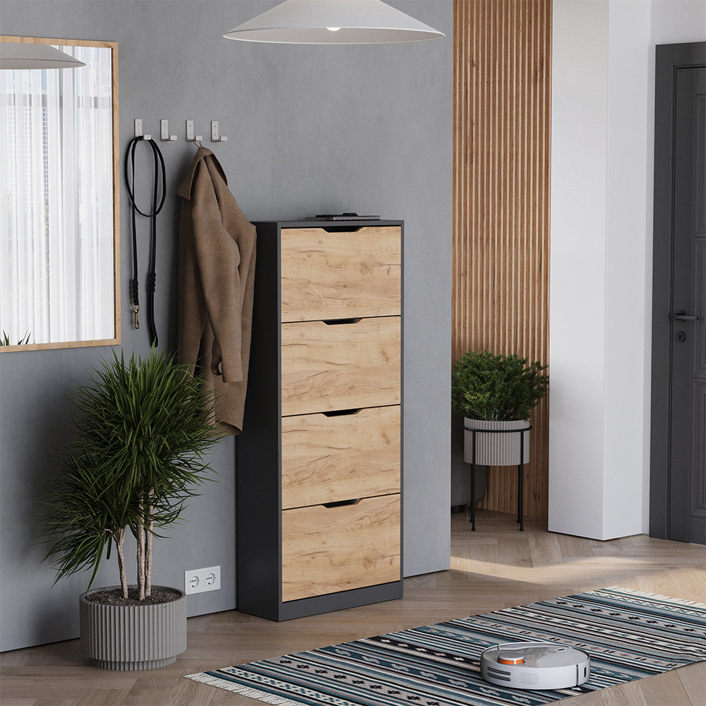 Vicco  Antracite/quercia dorata 59 x 137 cm con 4 scomparti