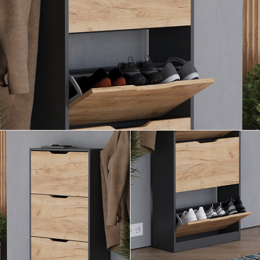 Vicco  Antracite/quercia dorata 59 x 137 cm con 4 scomparti