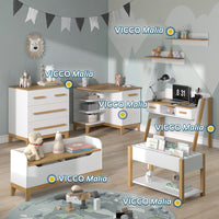 Vitalispa Scaffale per bambini Bianco/quercia 80 x 46 cm