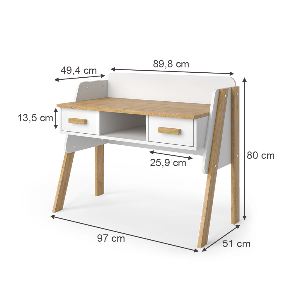 Vitalispa Scrivania Bianco/quercia 97 x 51 cm