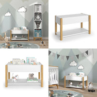 Vitalispa Scaffale per bambini Bianco/quercia 80 x 46 cm