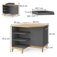 Vitalispa Fasciatoio Grigio/quercia 85 x 85.2 cm con porta