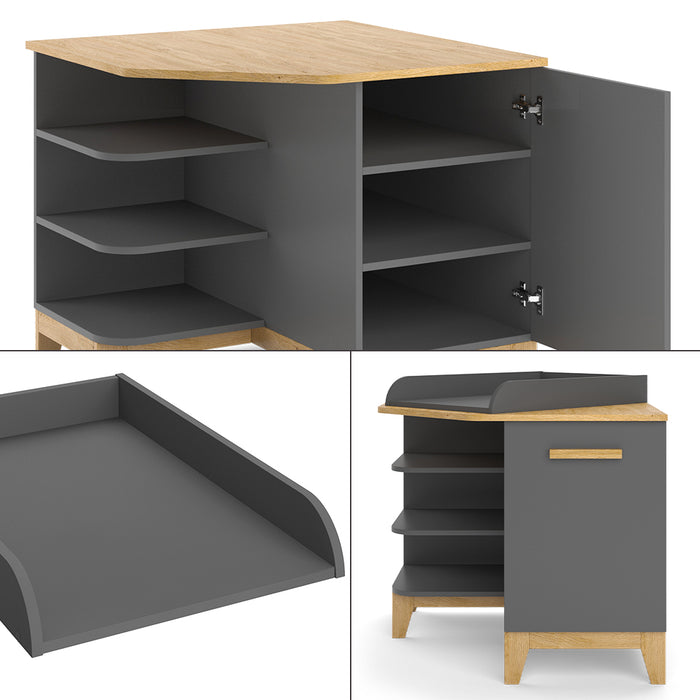 Vitalispa Fasciatoio Grigio/quercia 85 x 85.2 cm con porta