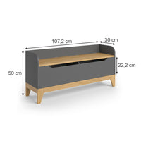 Vitalispa Cassapanca per giocattoli Grigio/quercia 107.2 x 50 cm con sedile a panchina
