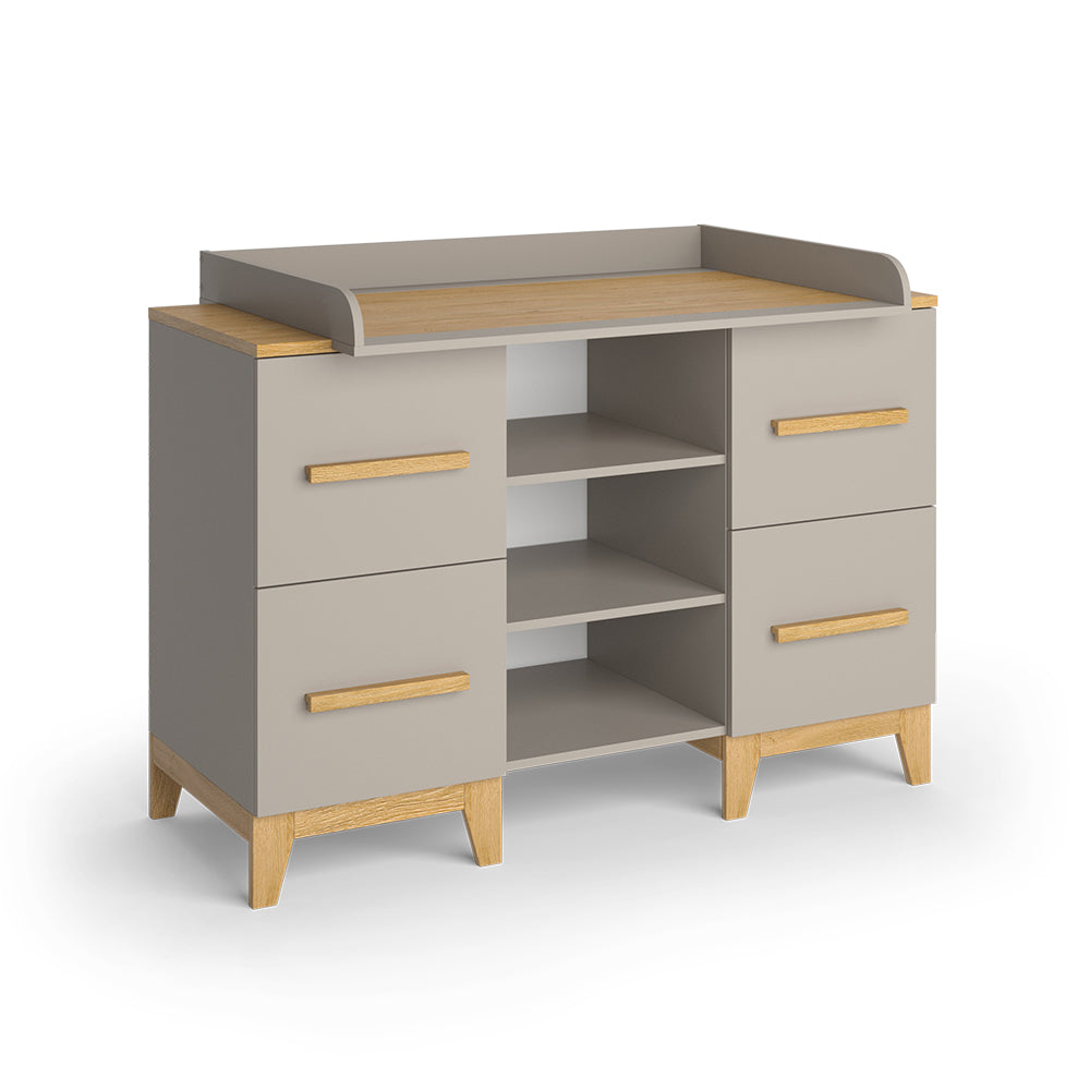 Vitalispa Fasciatoio Quercia cashmere 133 x 108 cm XL con 4 cassetti