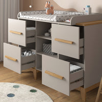 Vitalispa Fasciatoio Quercia cashmere 133 x 108 cm XL con 4 cassetti