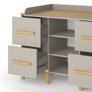 Vitalispa Fasciatoio Quercia cashmere 133 x 108 cm XL con 4 cassetti