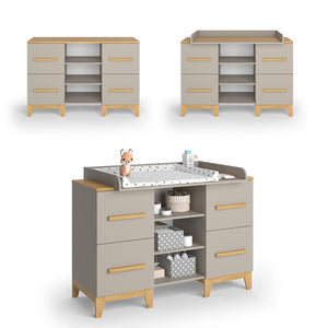 Vitalispa Fasciatoio Quercia cashmere 133 x 108 cm XL con 4 cassetti