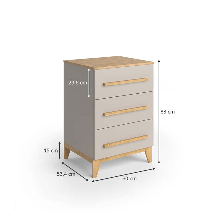 Vitalispa Cassettiera Quercia cashmere 60 x 88 cm