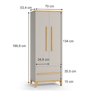 Vitalispa Armadio per bambini Quercia cashmere 70 x 186.8 cm