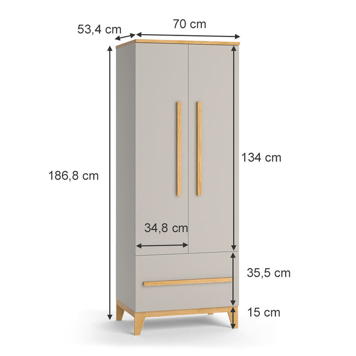 Vitalispa Armadio per bambini Quercia cashmere 70 x 186.8 cm