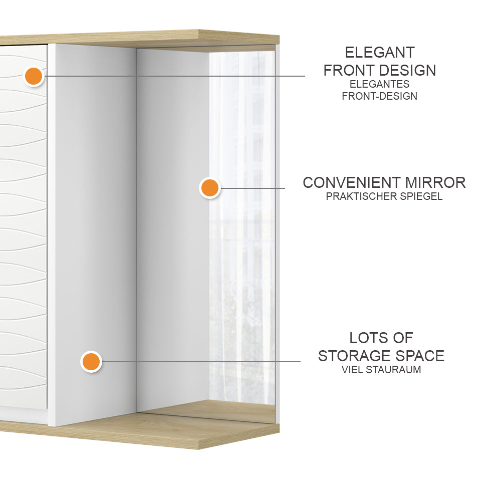 Vicco Mobile a specchio per il bagno Bianco 60 x 63 cm con specchio