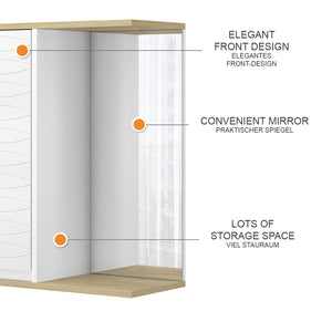 Vicco Mobile a specchio per il bagno Bianco 60 x 63 cm con specchio