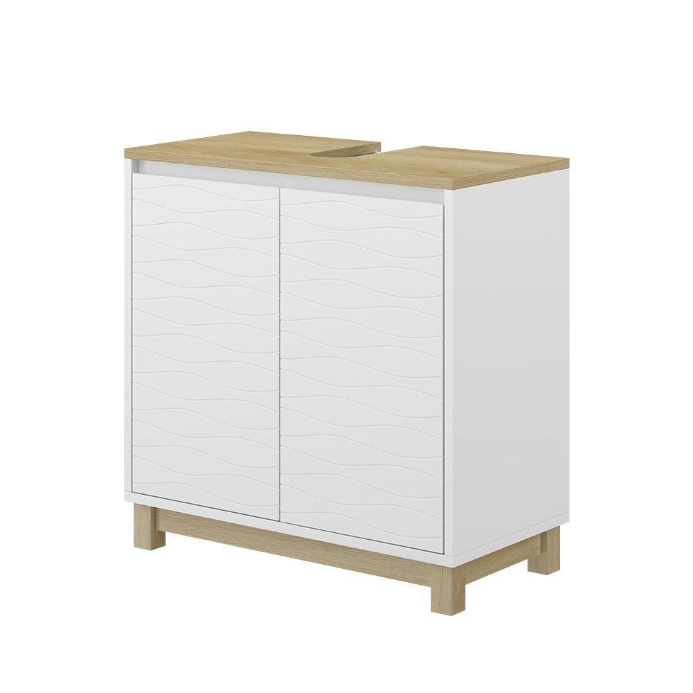Vicco Mobiletto per lavabo Bianco 60 x 60 cm con 2 porte