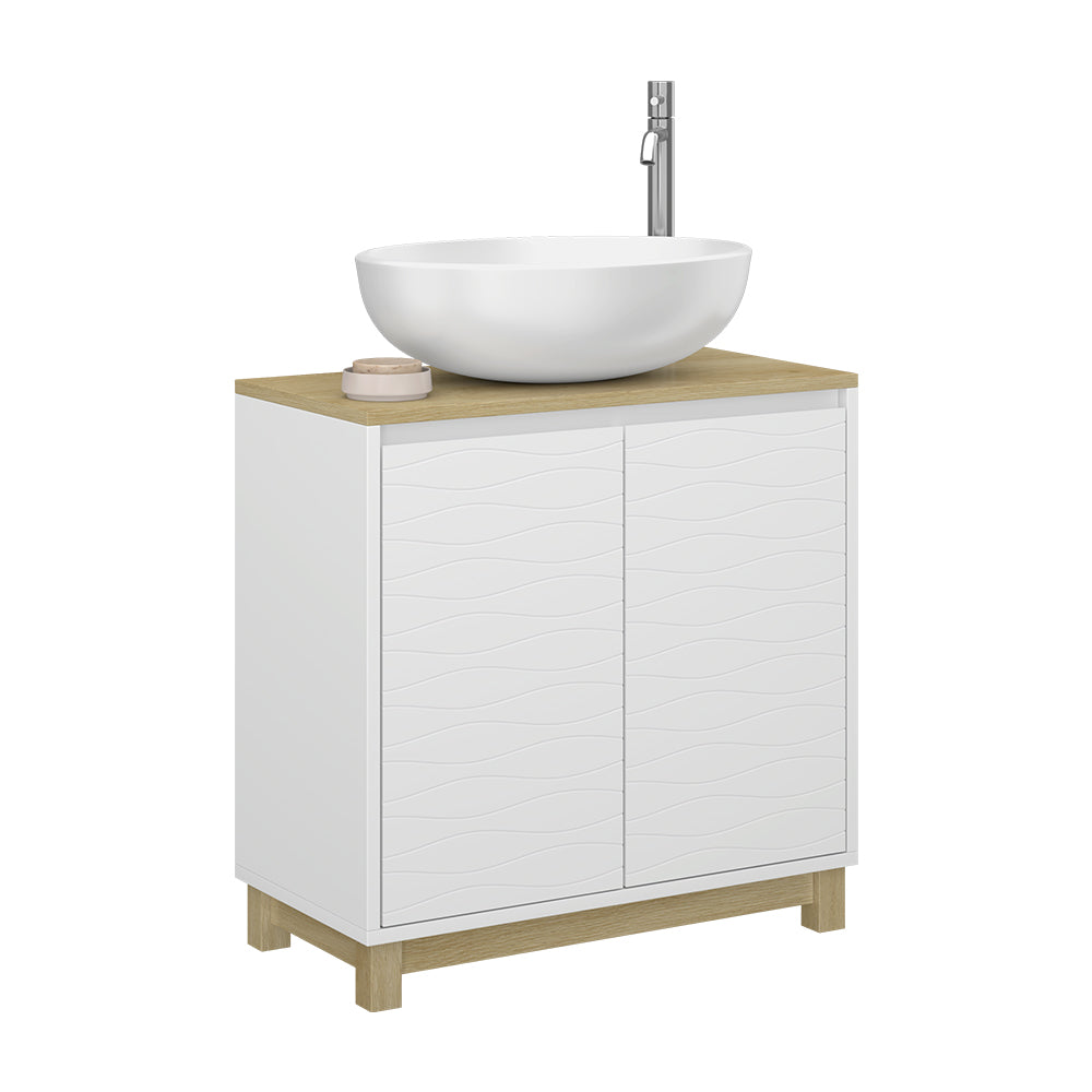 Vicco Mobiletto per lavabo Bianco 60 x 60 cm con 2 porte