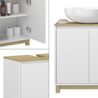 Vicco Mobiletto per lavabo Bianco 60 x 60 cm con 2 porte