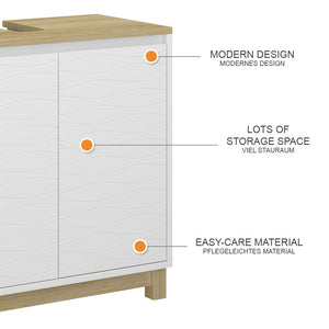 Vicco Mobiletto per lavabo Bianco 60 x 60 cm con 2 porte