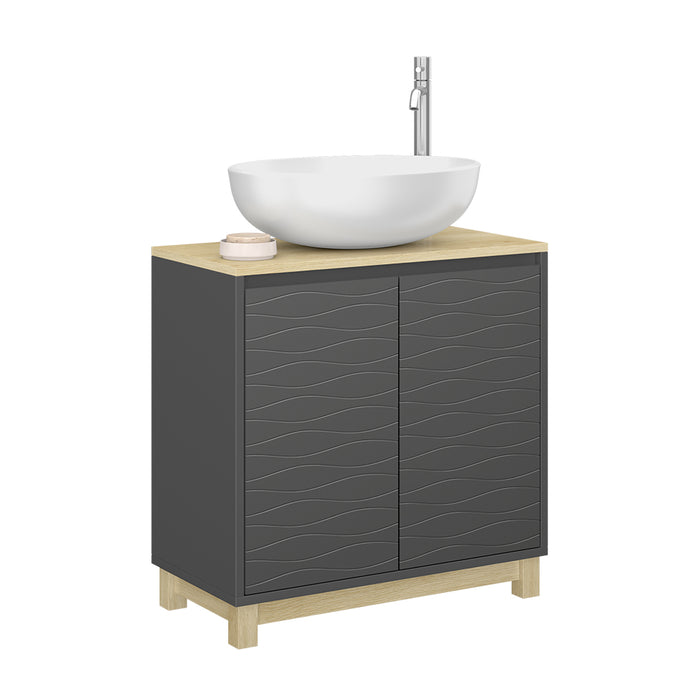Vicco Mobiletto per lavabo Antracite 60 x 60 cm con 2 porte