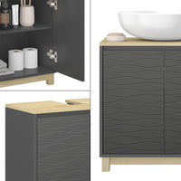 Vicco Mobiletto per lavabo Antracite 60 x 60 cm con 2 porte