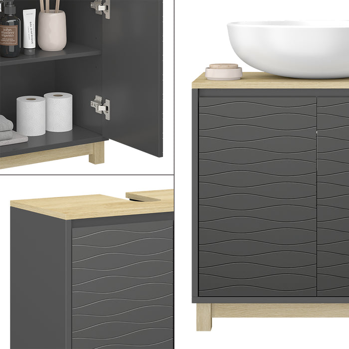 Vicco Mobiletto per lavabo Antracite 60 x 60 cm con 2 porte