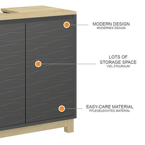 Vicco Mobiletto per lavabo Antracite 60 x 60 cm con 2 porte