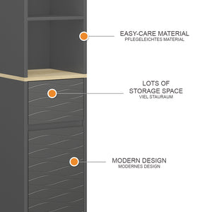 Vicco Mobili per il bagno Antracite 30 x 151.5 cm con cassetto