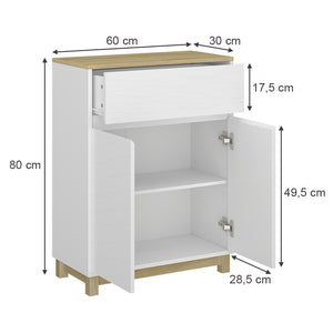 Vicco Mobile midi Bianco 60 x 80 cm con cassetto