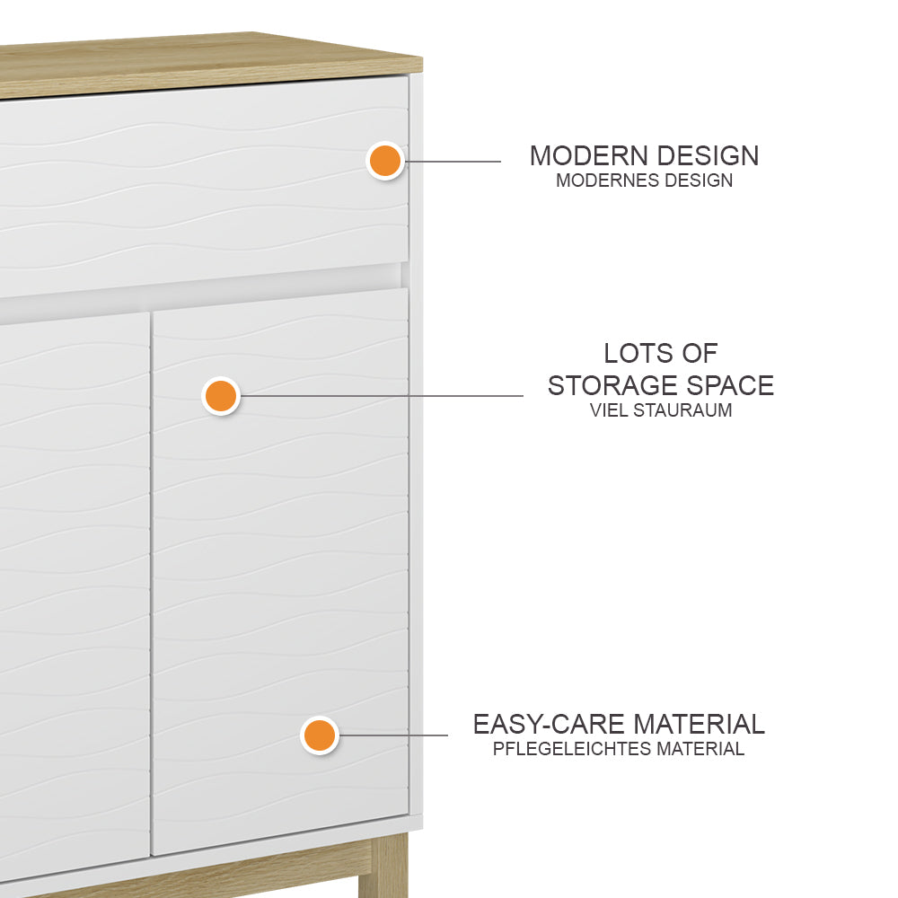 Vicco Mobile midi Bianco 60 x 80 cm con cassetto