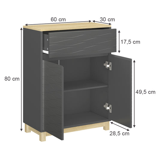 Vicco Mobile midi Antracite 60 x 80 cm con cassetto