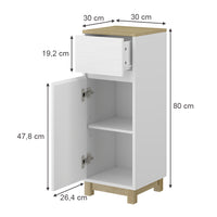 Vicco Mobile midi Bianco 30 x 80 cm con cassetto
