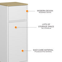 Vicco Mobile midi Bianco 30 x 80 cm con cassetto