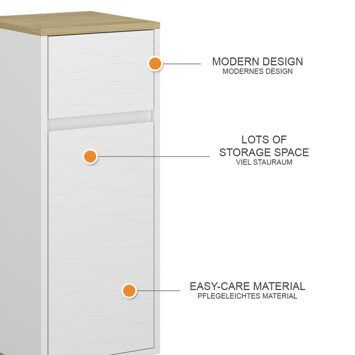 Vicco Mobile midi Bianco 30 x 80 cm con cassetto