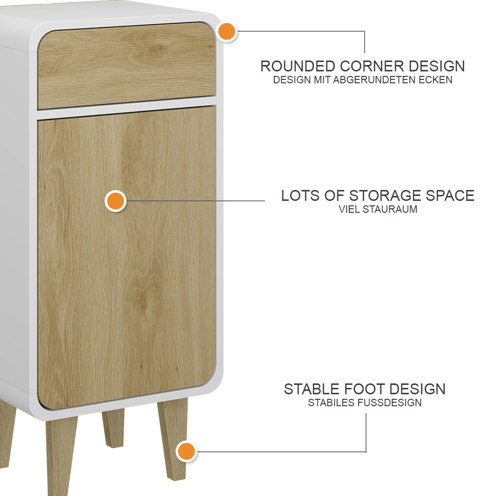 Vicco Mobile midi Bianco/quercia 40 x 81 cm