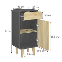 Vicco Mobile midi Antracite/quercia dorata 40 x 81 cm