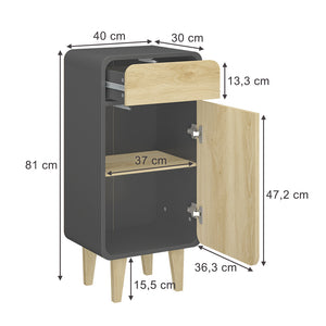 Vicco Mobile midi Antracite/quercia dorata 40 x 81 cm
