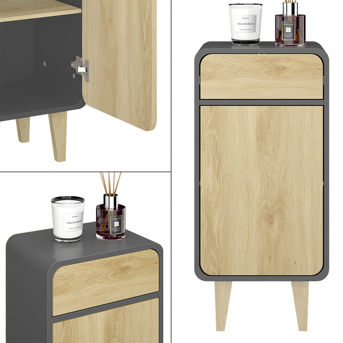 Vicco Mobile midi Antracite/quercia dorata 40 x 81 cm