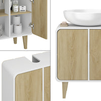 Vicco Mobiletto per lavabo Bianco/quercia 60 x 61 cm