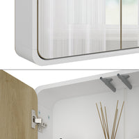 Vicco Armadio a specchio per il bagno Bianco/quercia 60 x 60 cm