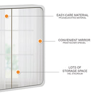 Vicco Armadio a specchio per il bagno Bianco/quercia 60 x 60 cm