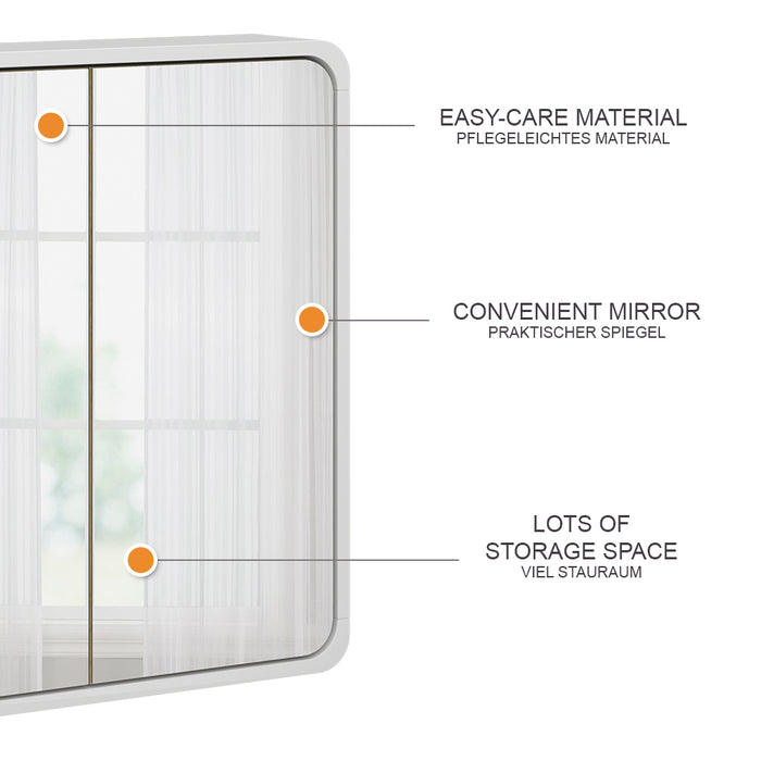 Vicco Armadio a specchio per il bagno Bianco/quercia 60 x 60 cm