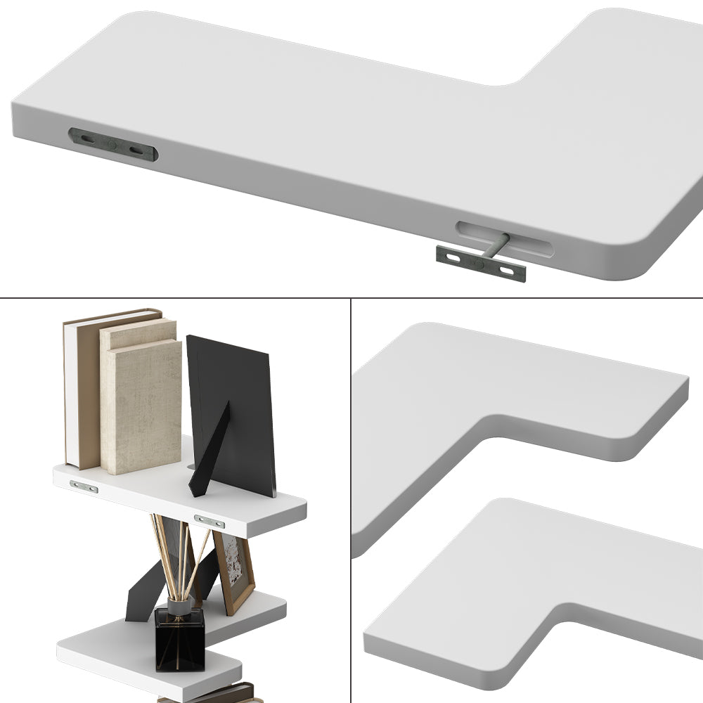 Vicco Scaffale ad angolo Bianco 40.5 x 2.5 cm Set di 3