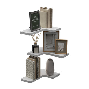 Vicco Scaffale ad angolo Bianco 40.5 x 2.5 cm Set di 3