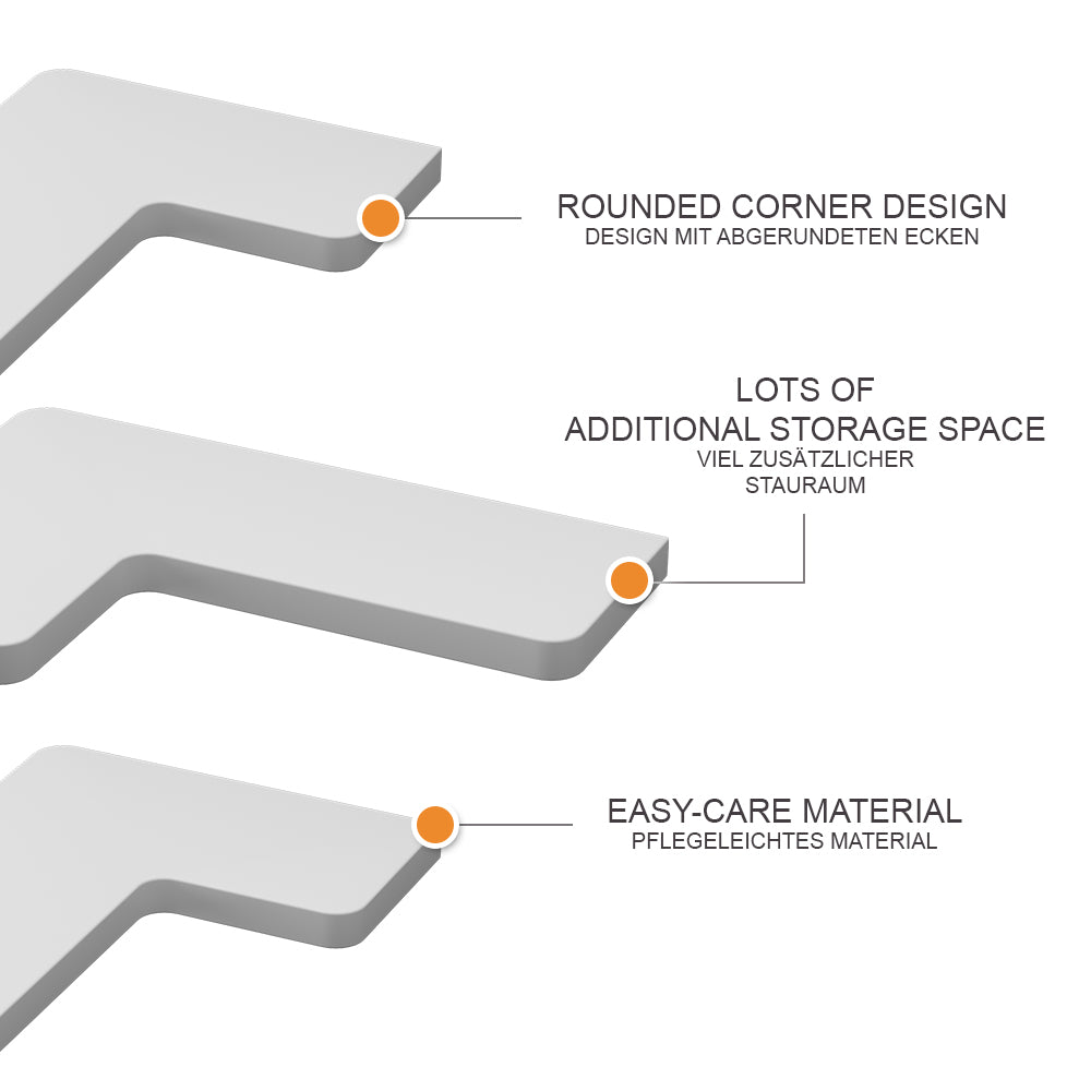 Vicco Scaffale ad angolo Bianco 40.5 x 2.5 cm Set di 3