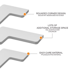 Vicco Scaffale ad angolo Bianco 40.5 x 2.5 cm Set di 3